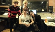 [HQ PICS] 131029 LUMIN shares Photos of Jaejoong with M.Pire boys in recording studio